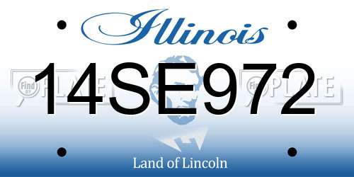 14SE972 Illinois License Plate