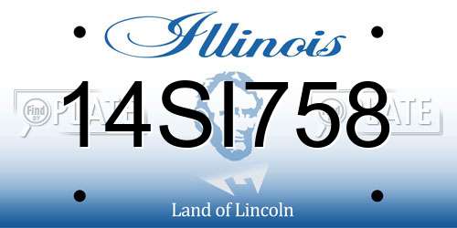 14SI758 Illinois License Plate