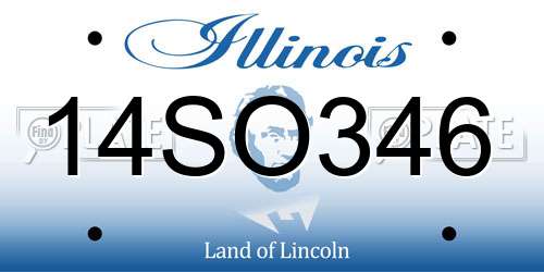 14SO346 Illinois License Plate