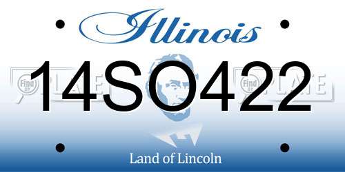 14SO422 Illinois License Plate