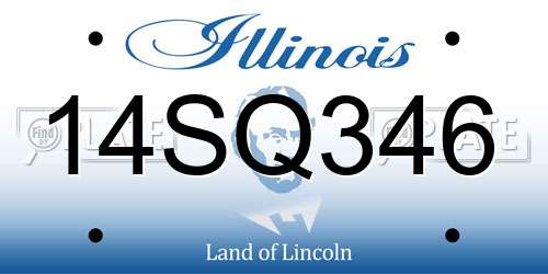 14SQ346 Illinois License Plate