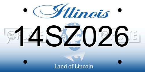 14SZ026 Illinois License Plate