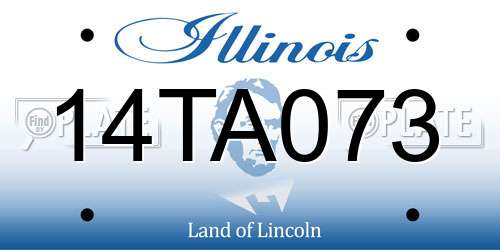 14TA073 Illinois License Plate