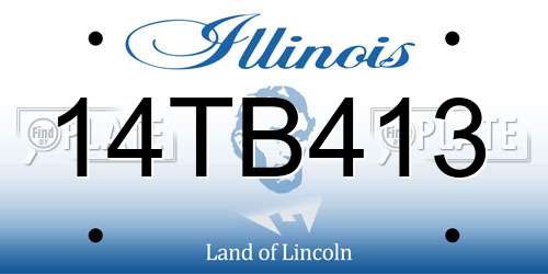 14TB413 Illinois License Plate
