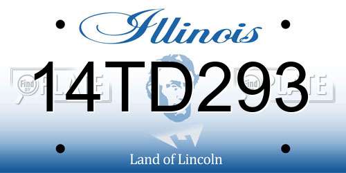 14TD293 Illinois License Plate