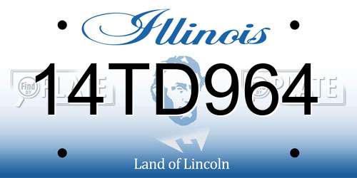 14TD964 Illinois License Plate