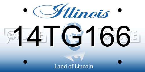 14TG166 Illinois License Plate