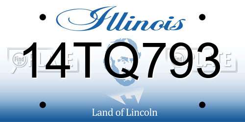 14TQ793 Illinois License Plate