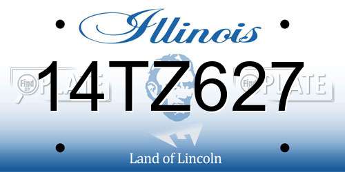 14TZ627 Illinois License Plate