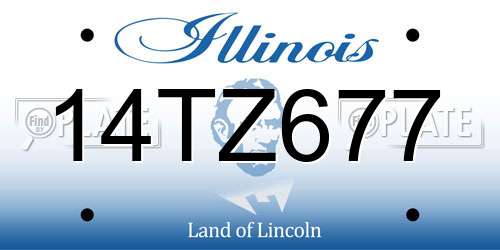 14TZ677 Illinois License Plate