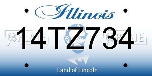 14TZ734 Illinois License Plate