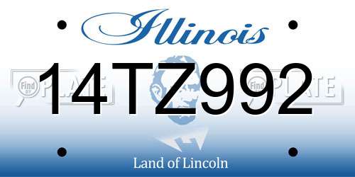 14TZ992 Illinois License Plate