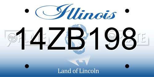 14ZB198 Illinois License Plate