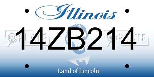14ZB214 Illinois License Plate