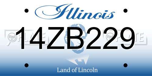 14ZB229 Illinois License Plate