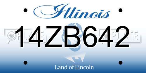 14ZB642 Illinois License Plate
