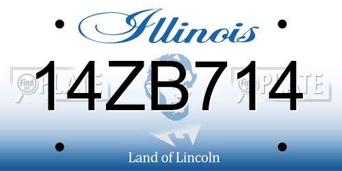14ZB714 Illinois License Plate