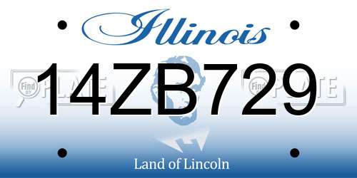 14ZB729 Illinois License Plate