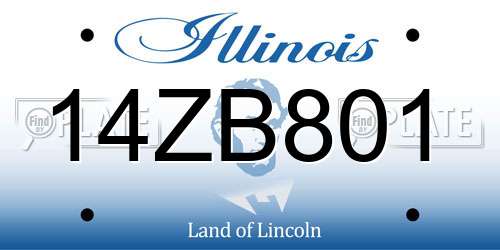 14ZB801 Illinois License Plate