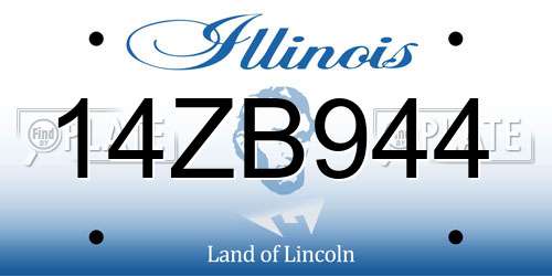 14ZB944 Illinois License Plate