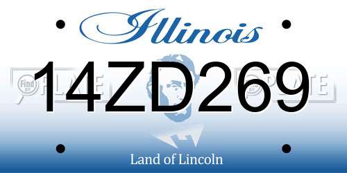 14ZD269 Illinois License Plate