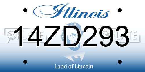 14ZD293 Illinois License Plate