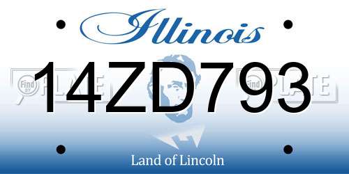 14ZD793 Illinois License Plate