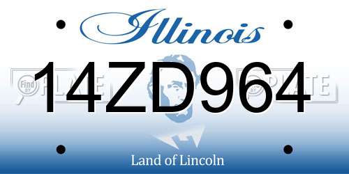 14ZD964 Illinois License Plate