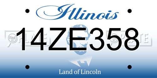 14ZE358 Illinois License Plate
