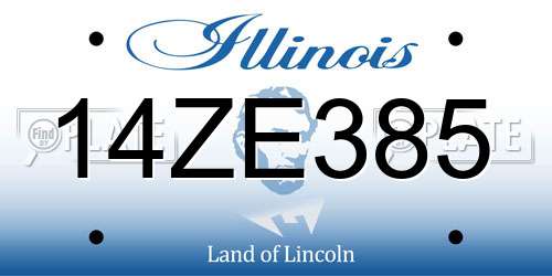 14ZE385 Illinois License Plate