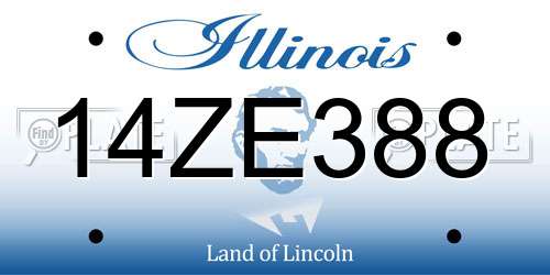 14ZE388 Illinois License Plate