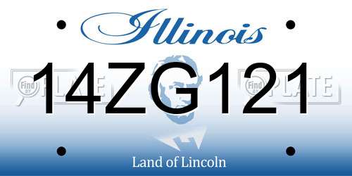 14ZG121 Illinois License Plate