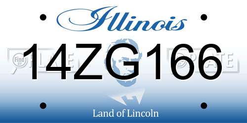 14ZG166 Illinois License Plate