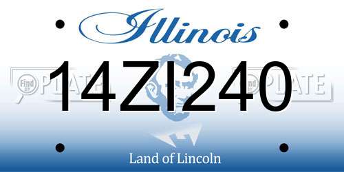 14ZI240 Illinois License Plate