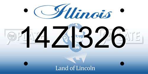 14ZI326 Illinois License Plate