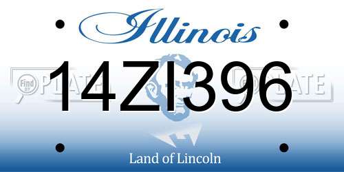 14ZI396 Illinois License Plate