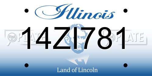 14ZI781 Illinois License Plate