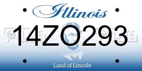 14ZO293 Illinois License Plate