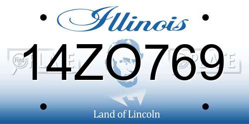 14ZO769 Illinois License Plate
