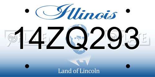 14ZQ293 Illinois License Plate