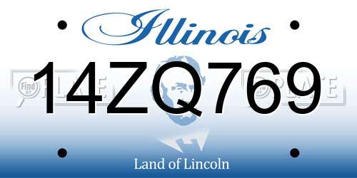 14ZQ769 Illinois License Plate