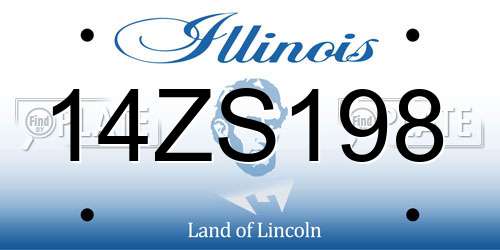 14ZS198 Illinois License Plate