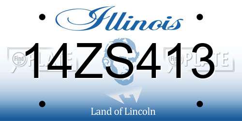 14ZS413 Illinois License Plate