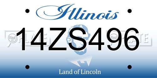 14ZS496 Illinois License Plate