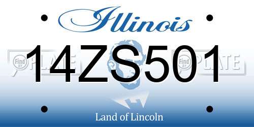 14ZS501 Illinois License Plate