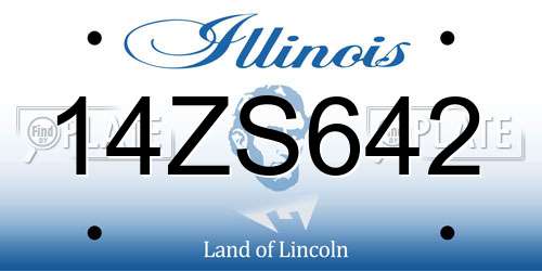 14ZS642 Illinois License Plate