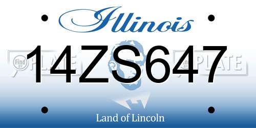 14ZS647 Illinois License Plate