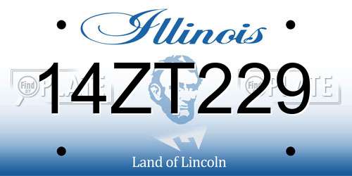 14ZT229 Illinois License Plate