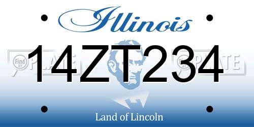14ZT234 Illinois License Plate