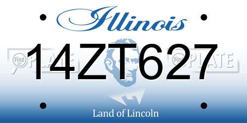14ZT627 Illinois License Plate